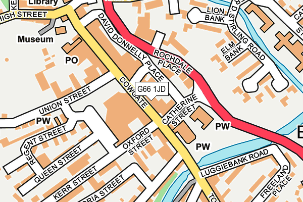G66 1JD map - OS OpenMap – Local (Ordnance Survey)