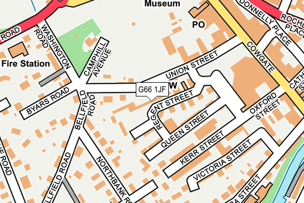 G66 1JF map - OS OpenMap – Local (Ordnance Survey)