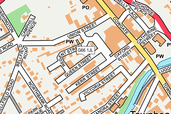 G66 1JL map - OS OpenMap – Local (Ordnance Survey)