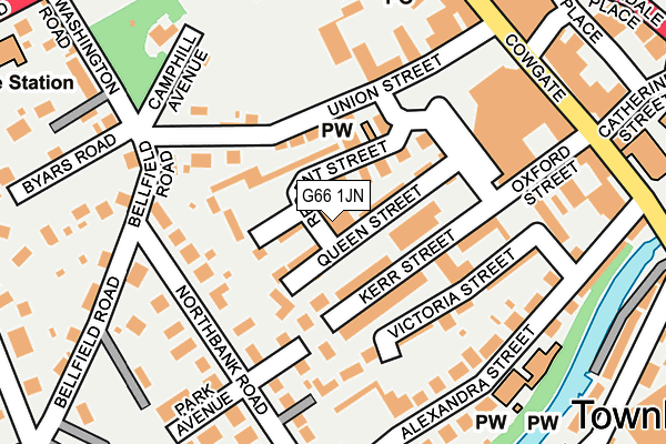G66 1JN map - OS OpenMap – Local (Ordnance Survey)