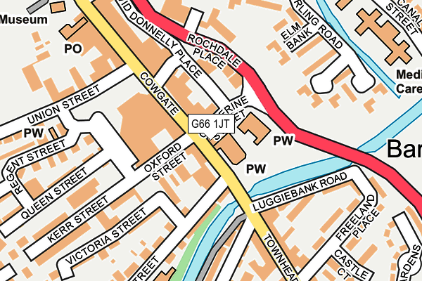 G66 1JT map - OS OpenMap – Local (Ordnance Survey)