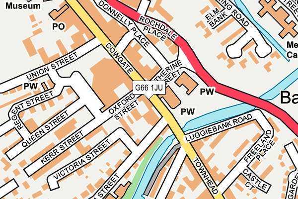 G66 1JU map - OS OpenMap – Local (Ordnance Survey)