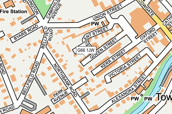 G66 1JW map - OS OpenMap – Local (Ordnance Survey)