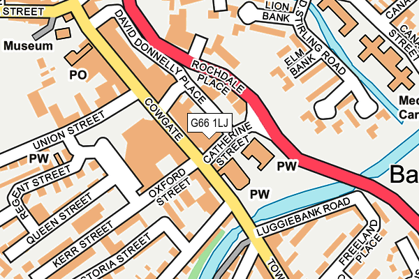 G66 1LJ map - OS OpenMap – Local (Ordnance Survey)