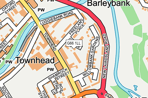 G66 1LL map - OS OpenMap – Local (Ordnance Survey)