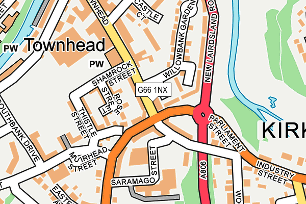 G66 1NX map - OS OpenMap – Local (Ordnance Survey)