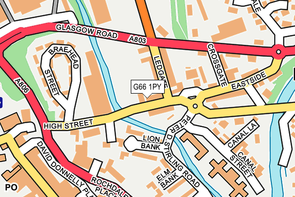 G66 1PY map - OS OpenMap – Local (Ordnance Survey)