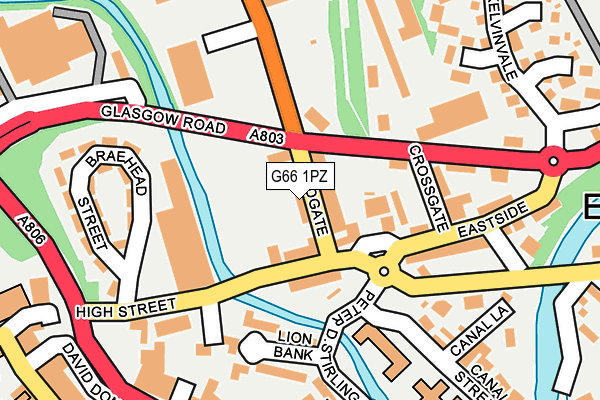 G66 1PZ map - OS OpenMap – Local (Ordnance Survey)
