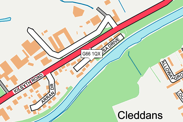 G66 1QX map - OS OpenMap – Local (Ordnance Survey)