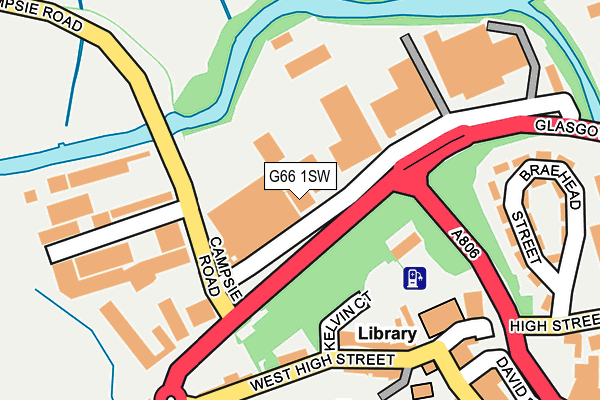 G66 1SW map - OS OpenMap – Local (Ordnance Survey)