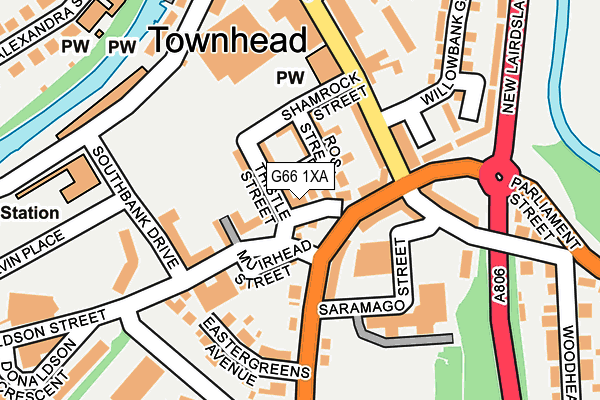 G66 1XA map - OS OpenMap – Local (Ordnance Survey)