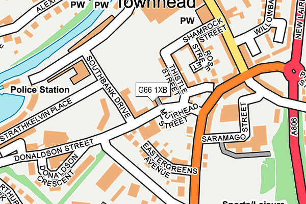 G66 1XB map - OS OpenMap – Local (Ordnance Survey)