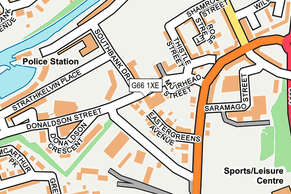 G66 1XE map - OS OpenMap – Local (Ordnance Survey)