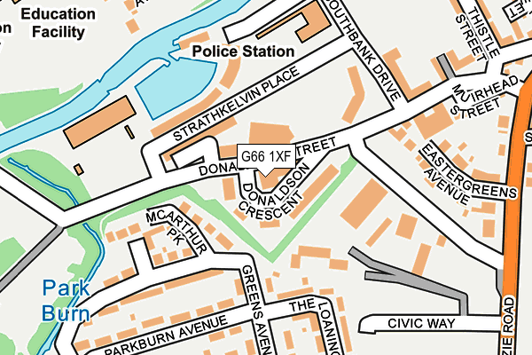 G66 1XF map - OS OpenMap – Local (Ordnance Survey)