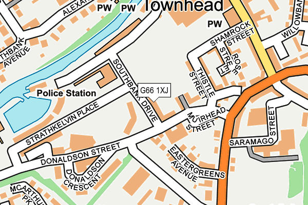 G66 1XJ map - OS OpenMap – Local (Ordnance Survey)