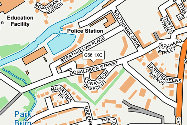 G66 1XQ map - OS OpenMap – Local (Ordnance Survey)