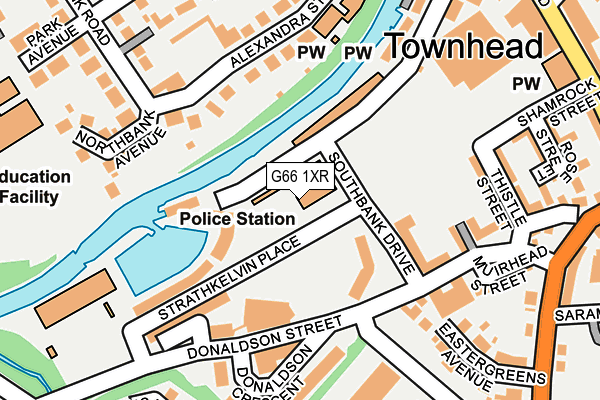 G66 1XR map - OS OpenMap – Local (Ordnance Survey)