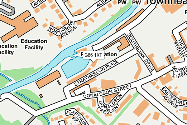 G66 1XT map - OS OpenMap – Local (Ordnance Survey)