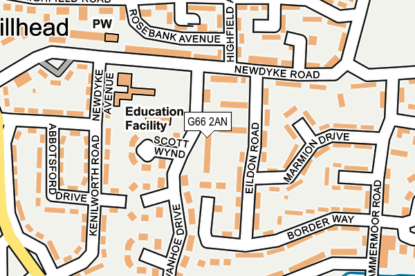 G66 2AN map - OS OpenMap – Local (Ordnance Survey)