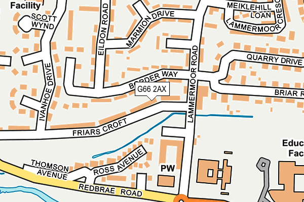 G66 2AX map - OS OpenMap – Local (Ordnance Survey)