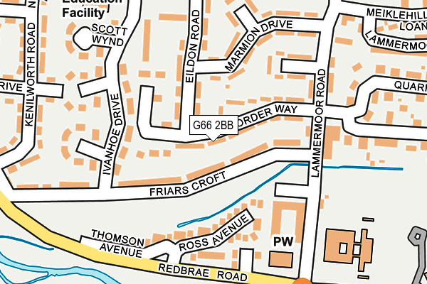 G66 2BB map - OS OpenMap – Local (Ordnance Survey)