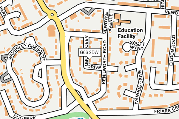 G66 2DW map - OS OpenMap – Local (Ordnance Survey)