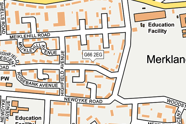 G66 2EG map - OS OpenMap – Local (Ordnance Survey)