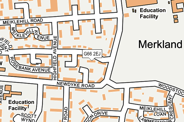 G66 2EJ map - OS OpenMap – Local (Ordnance Survey)