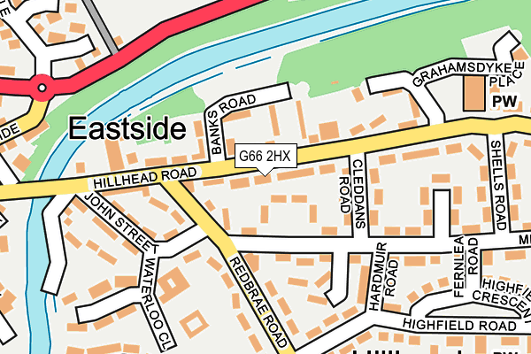 G66 2HX map - OS OpenMap – Local (Ordnance Survey)