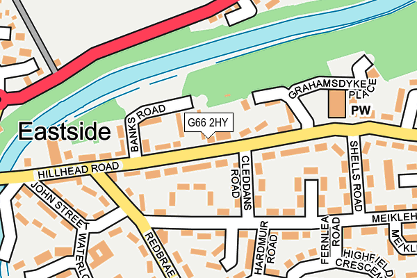 G66 2HY map - OS OpenMap – Local (Ordnance Survey)