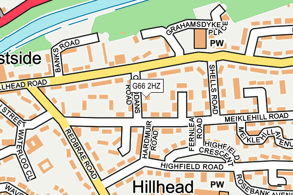 G66 2HZ map - OS OpenMap – Local (Ordnance Survey)