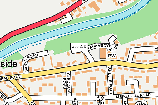 G66 2JB map - OS OpenMap – Local (Ordnance Survey)