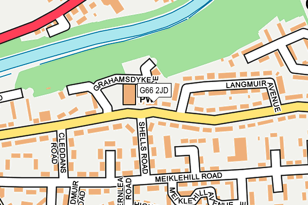 G66 2JD map - OS OpenMap – Local (Ordnance Survey)