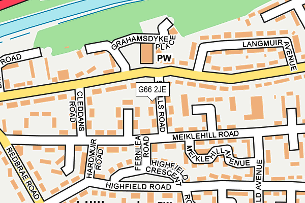 G66 2JE map - OS OpenMap – Local (Ordnance Survey)