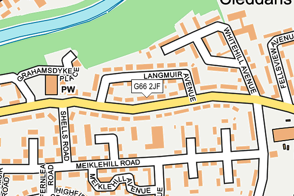 G66 2JF map - OS OpenMap – Local (Ordnance Survey)
