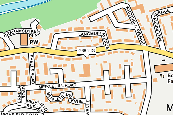 G66 2JG map - OS OpenMap – Local (Ordnance Survey)