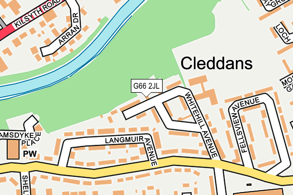 G66 2JL map - OS OpenMap – Local (Ordnance Survey)