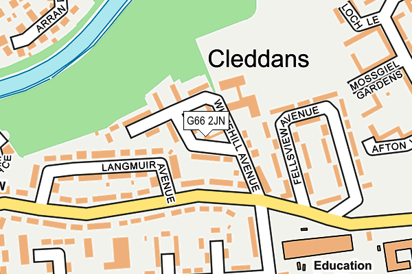 G66 2JN map - OS OpenMap – Local (Ordnance Survey)