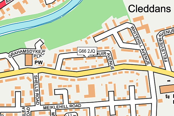 G66 2JQ map - OS OpenMap – Local (Ordnance Survey)