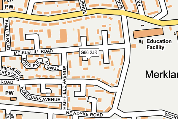 G66 2JR map - OS OpenMap – Local (Ordnance Survey)