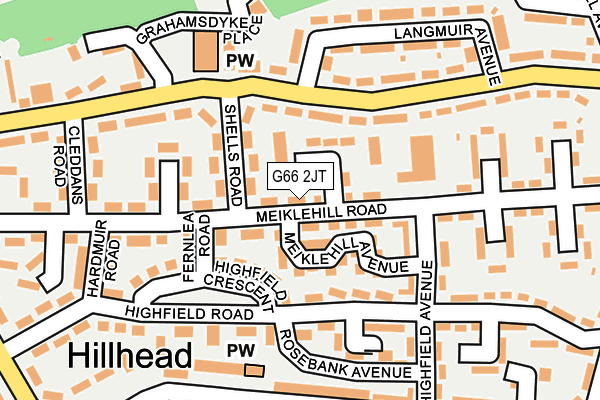 G66 2JT map - OS OpenMap – Local (Ordnance Survey)