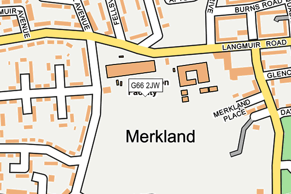 G66 2JW map - OS OpenMap – Local (Ordnance Survey)
