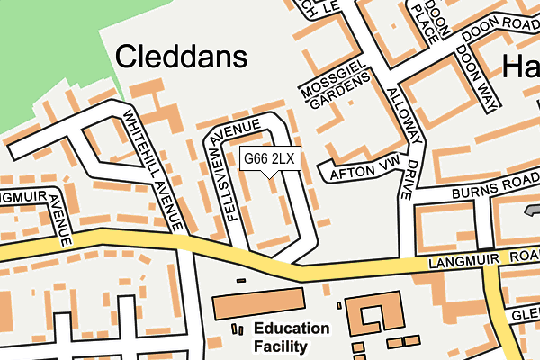 G66 2LX map - OS OpenMap – Local (Ordnance Survey)