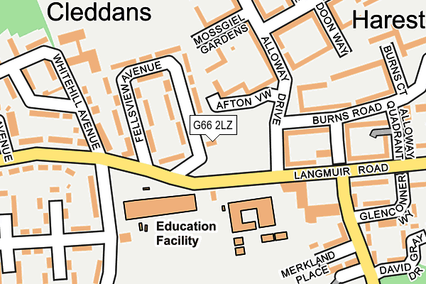 G66 2LZ map - OS OpenMap – Local (Ordnance Survey)