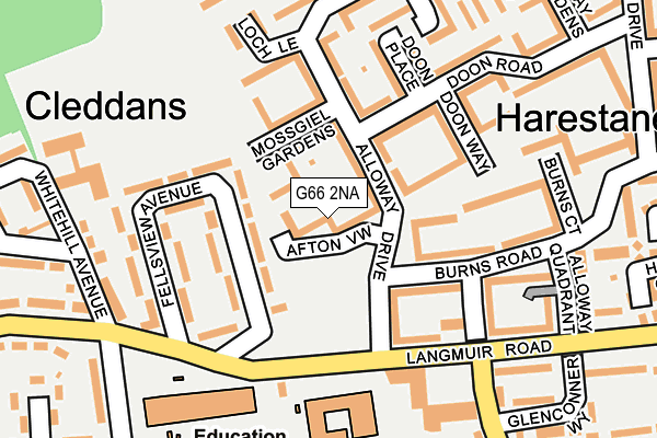 G66 2NA map - OS OpenMap – Local (Ordnance Survey)