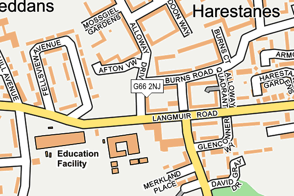 G66 2NJ map - OS OpenMap – Local (Ordnance Survey)