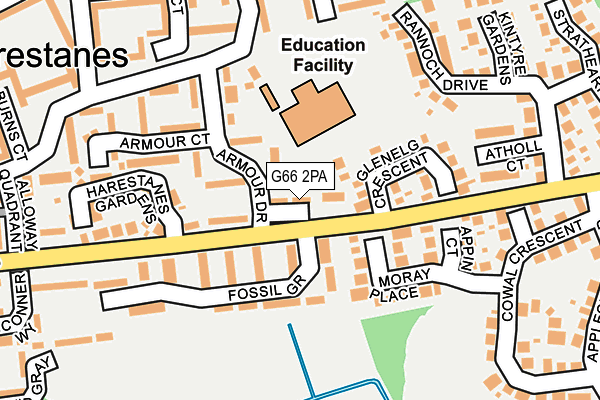 G66 2PA map - OS OpenMap – Local (Ordnance Survey)