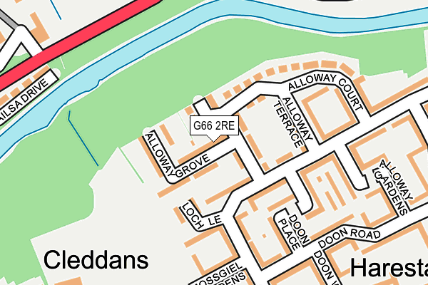 G66 2RE map - OS OpenMap – Local (Ordnance Survey)