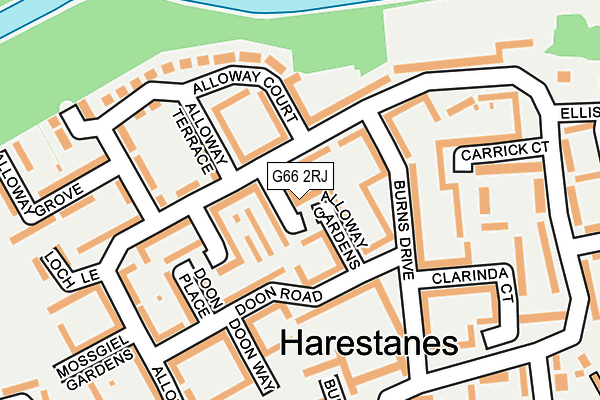 G66 2RJ map - OS OpenMap – Local (Ordnance Survey)