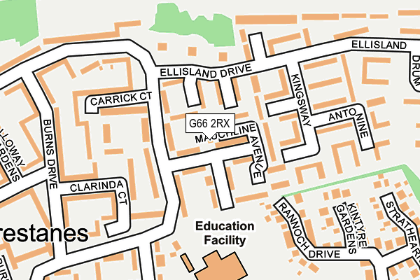 G66 2RX map - OS OpenMap – Local (Ordnance Survey)